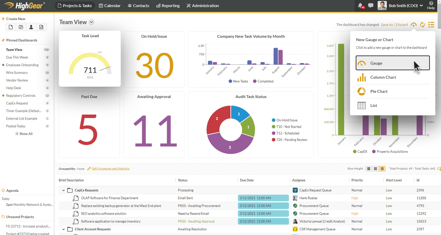 screenshot from the business process management software