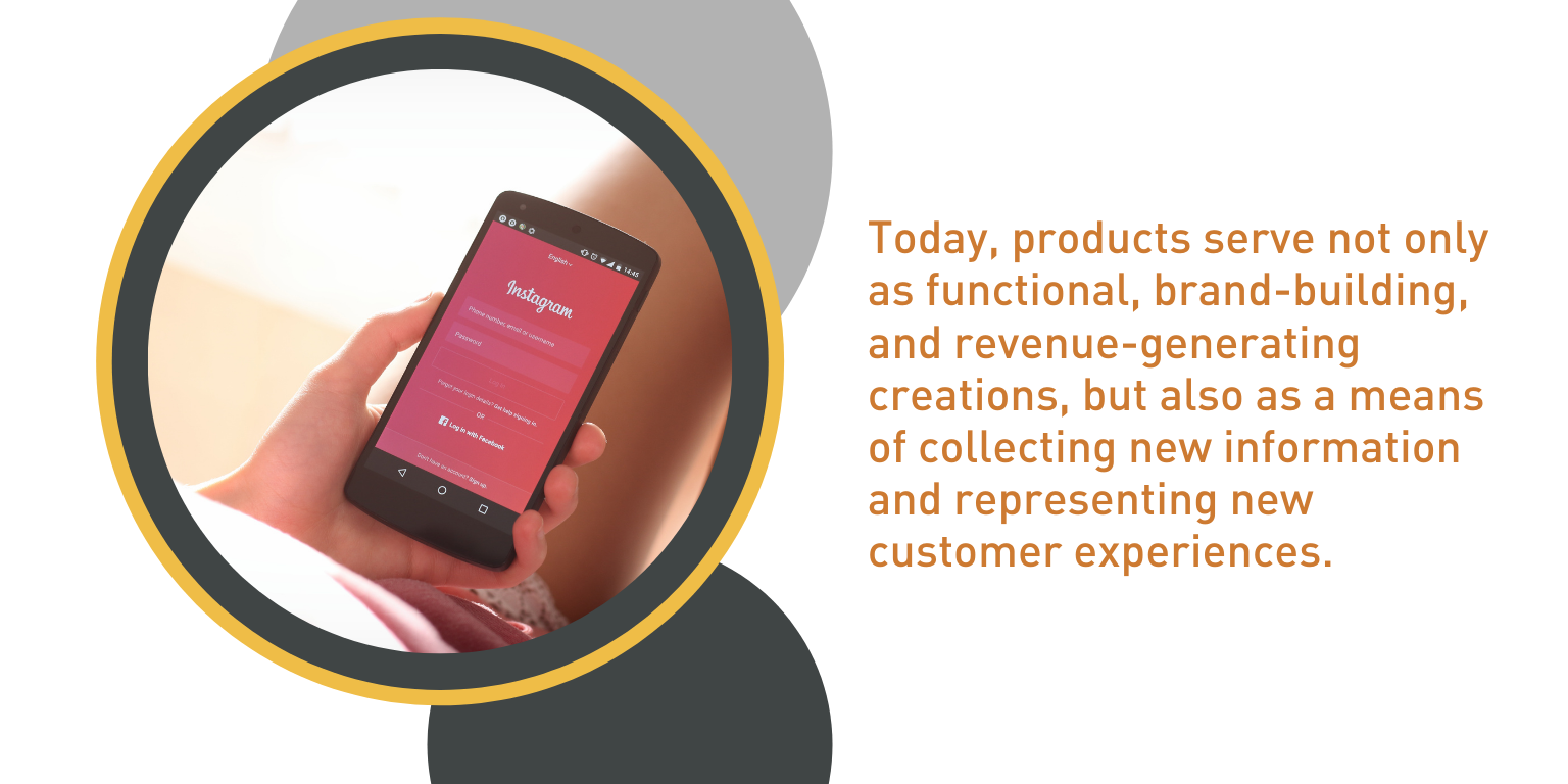 In digital transformation today, products serve not only as functional, brand-building, and revenue-generating creations, but also as a means of collecting new information and representing new customer experiences.