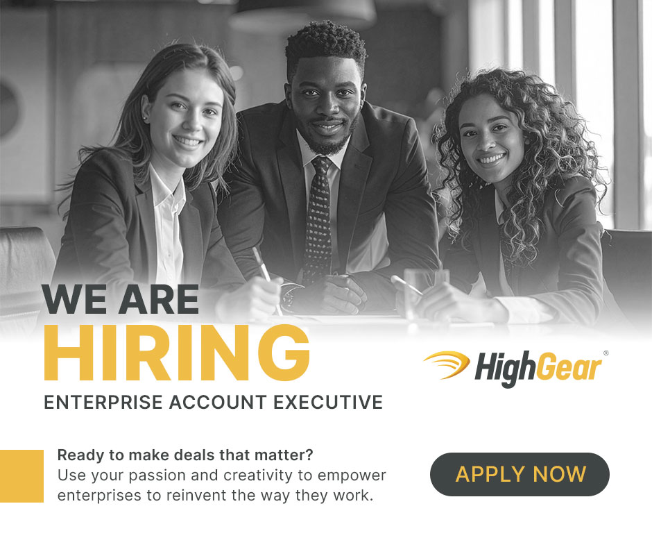 Job posting ad for an Enterprise Account Executive at HighGear