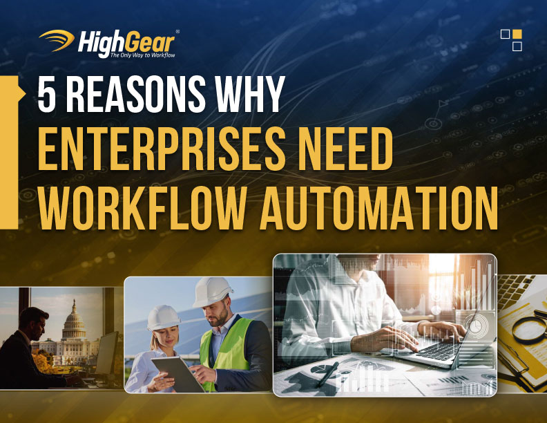 HighGear's - 5 Reasons Enterprises Need Workflow Automation cover page