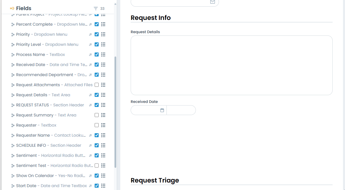 HighGear 10.3.3 drag-and-drop form builder showing fields moved into a digital workflow form layout.