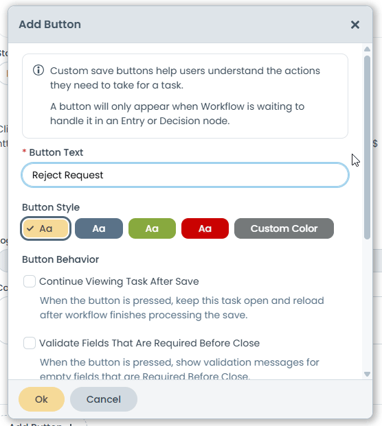 button validation