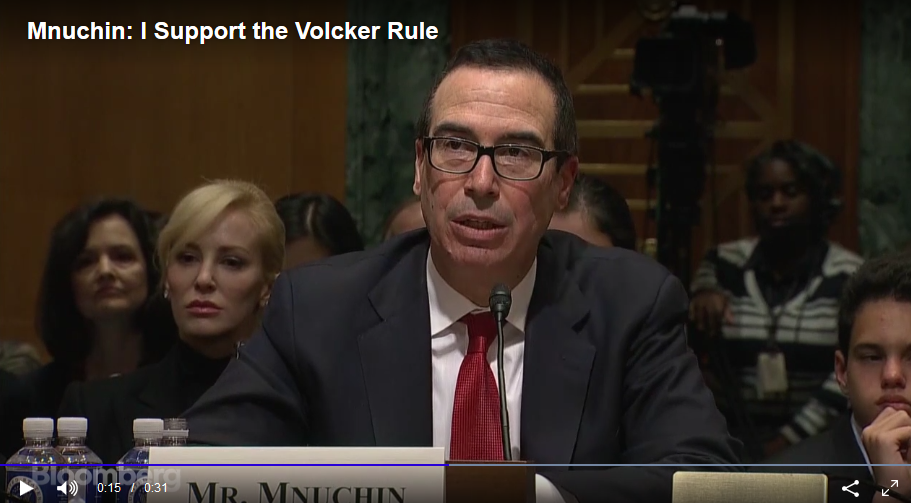 Steve Volcker testifying on Volcker Rule in Senate