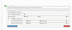 The entry criteria of a migrated example process